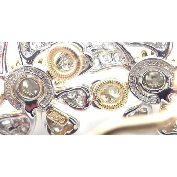 Tiffany & Co Schlumberger Cones And Petals 18k Gold Platinum Diamond Earrings - Picture 7 of 12